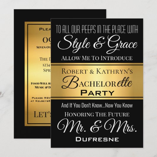 Cool Hip Hop Zijn & Hers Bachelor/Bachelorette Kaart (Voorkant / Achterkant)