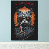 Cool Hip Kat Thunder_Cove Canvas Afdruk (Insitu (Houten vloer))