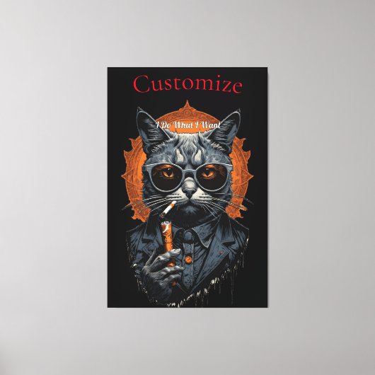 Cool Hip Kat Thunder_Cove Canvas Afdruk (Voorkant)