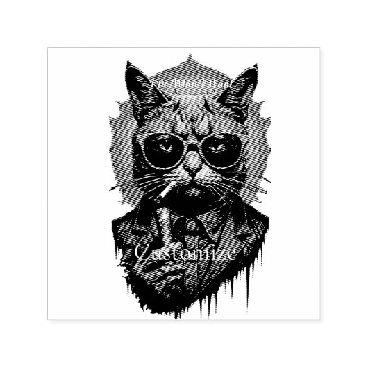 Cool Hip Kat Thunder_Cove Zelfinktende Stempel (Design)