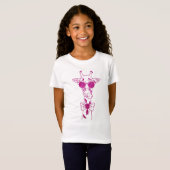 cool hip kind meisje roze glitter giraffe shirt (Voorkant volledig)