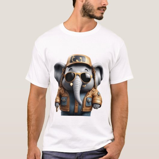 Cool, hip, trendy olifant t-shirt (Voorkant)