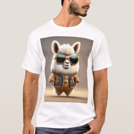 Cool, hip, trendy pluizige lama t-shirt