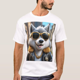 Cool, hip, trendy pluizige wolf t-shirt