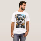 Cool, hip, trendy pluizige wolf t-shirt (Voorkant volledig)