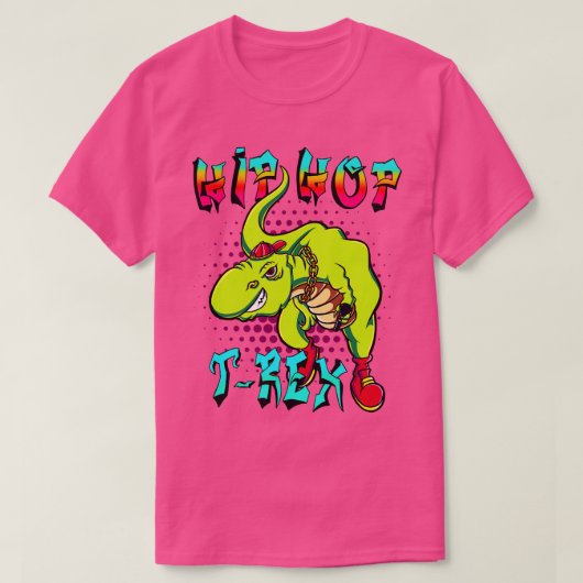 Cool HipHop TRex Dinosaur Rap MC T-shirt (Design voorkant)