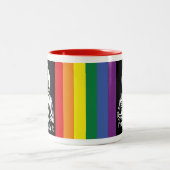 Cool Hippie Gay Pride Jesus Thumbs up Tweekleurige Koffiemok (Center)