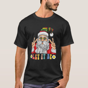 Cool Hippie Mode Santa Claus Peace Sign Christm T-shirt
