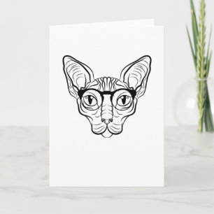 Cool Hippie Sphynx Cat Siamese Cat persian glazen Kaart