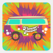 Cool hippie van retro sticker (Voorkant)