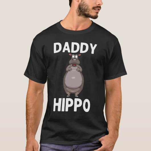 Cool Hippo For Men Dad Hippopotamus Zoo Safari Hip T-shirt (Voorkant)