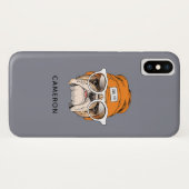 Cool Hipster Bulldog | Jouw namen toevoegen Case-Mate iPhone Case (Achterkant (horizontaal))