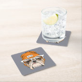 Cool Hipster Bulldog Kartonnen Onderzetters (Insitu)