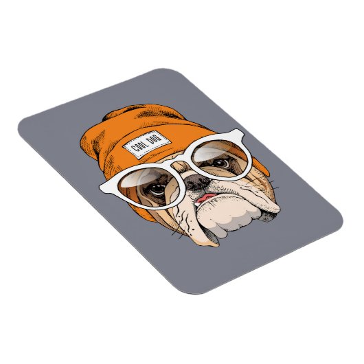 Cool Hipster Bulldog Magneet (Rechterzijde)
