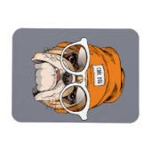 Cool Hipster Bulldog Magneet (Horizontaal)