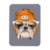 Cool Hipster Bulldog Magneet (Verticaal)