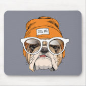 Cool Hipster Bulldog Muismat (Voorkant)