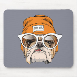 Cool Hipster Bulldog Muismat