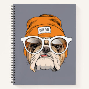 Cool Hipster Bulldog Notitieboek