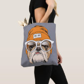Cool Hipster Bulldog Tote Bag (Dichtbij)
