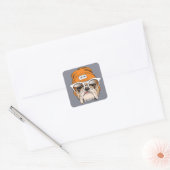 Cool Hipster Bulldog Vierkante Sticker (Envelop)
