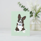 Cool Hipster Cardigan Welsh Corgi voor Hondenliefh Briefkaart (Staand voorkant)