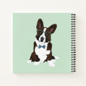 Cool Hipster Cardigan Welsh Corgi voor Hondenliefh Notitieboek (Achterkant)