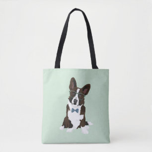Cool Hipster Cardigan Welsh Corgi voor Hondenliefh Tote Bag