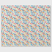 Cool Hipster Cartoon Cats Cadeauverpakking Cadeaupapier (Vlak)