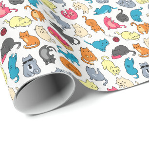 Cool Hipster Cartoon Cats Cadeauverpakking Cadeaupapier