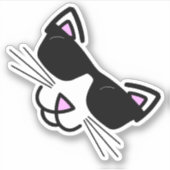 Cool Hipster Cat Sticker (Voorkant)
