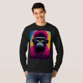 Cool Hipster Colorful Gorilla Illustration Graphic T-shirt (Voorkant volledig)