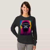 Cool Hipster Colorful Gorilla Illustration Graphic T-shirt (Voorkant volledig)