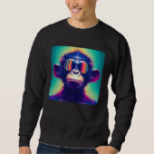 Cool Hipster Colorful Monkey Illustration Graphic  Trui (Voorkant)