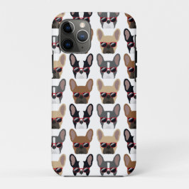 Cool Hipster Frans Bulldog Patterned Telefoon Case