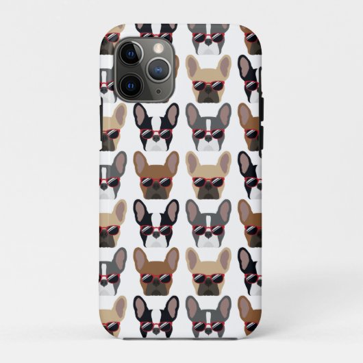 Cool Hipster Frans Bulldog Patterned Telefoon Case (Achterkant)