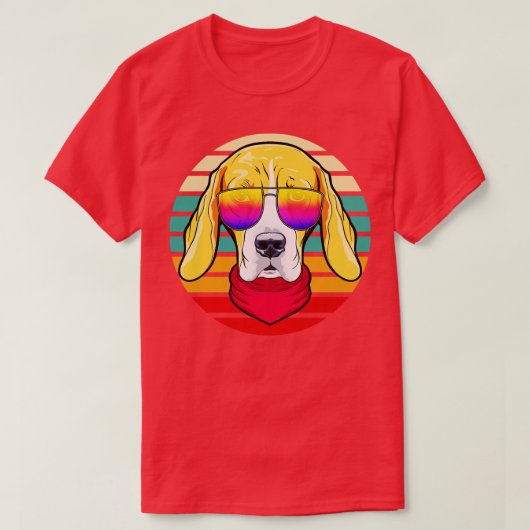 Cool Hipster Hond Retro Stijl T-shirt (Design voorkant)