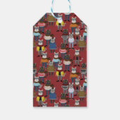 Cool Hipster kat patroon | Jouw namen toevoegen Cadeaulabel (Achterkant)