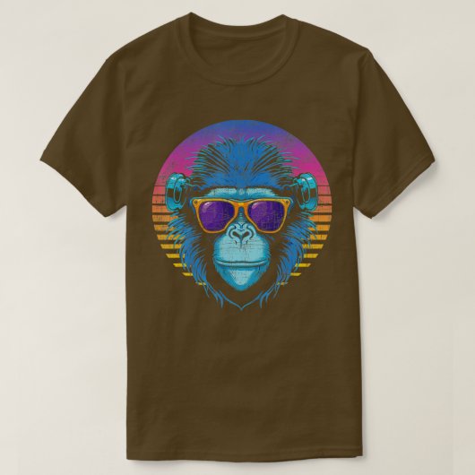 Cool Hipster Monkey Primate Oerwoud Safari Zoo Ani T-shirt (Design voorkant)