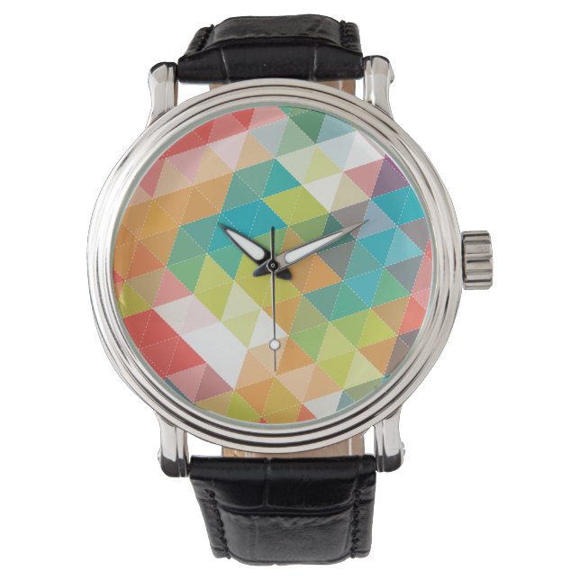 Cool Hipster Patroon Horloge (Voorkant)