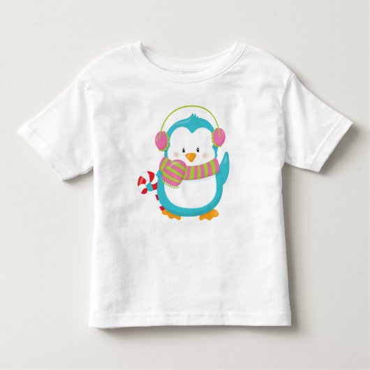 Cool Hipster Penguin Winter Kinder Toddler Kerstmi Kinder Shirts (Voorkant)