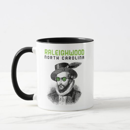 Cool Hipster Sir Walter Raleigh NC Raleighwood Mok (Links)