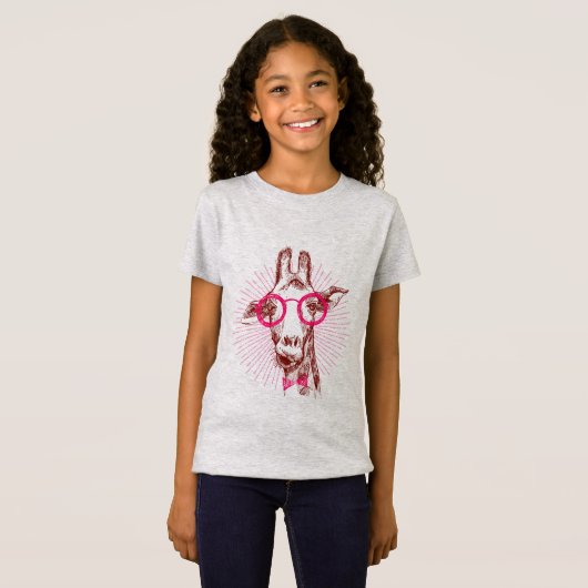 Cool Hipster Stylish Giraffe T-shirt (Voorkant volledig)