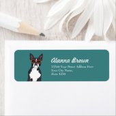 Cool Hipster Zwart-wit Boston Terrier Etiket (Insitu)