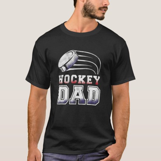 Cool Hockey Dad Hockey American Flag T-shirt (Voorkant)