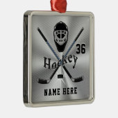 Cool Hockey Gifts Personalized Hockey Ornaments Metalen Ornament (Rechts)