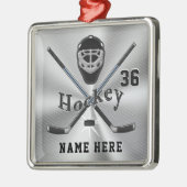 Cool Hockey Gifts Personalized Hockey Ornaments Metalen Ornament (Links)