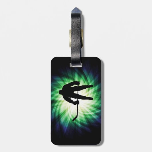 Cool Hockey Player Bagagelabel (Achterkant verticaal)
