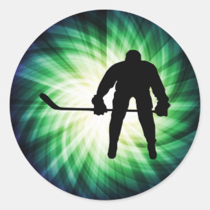 Cool Hockey Player Ronde Sticker