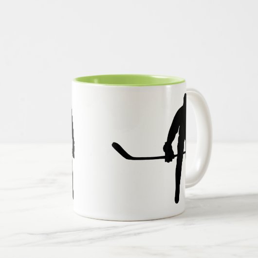 Cool Hockey Player Tweekleurige Koffiemok (Voorkant rechts)